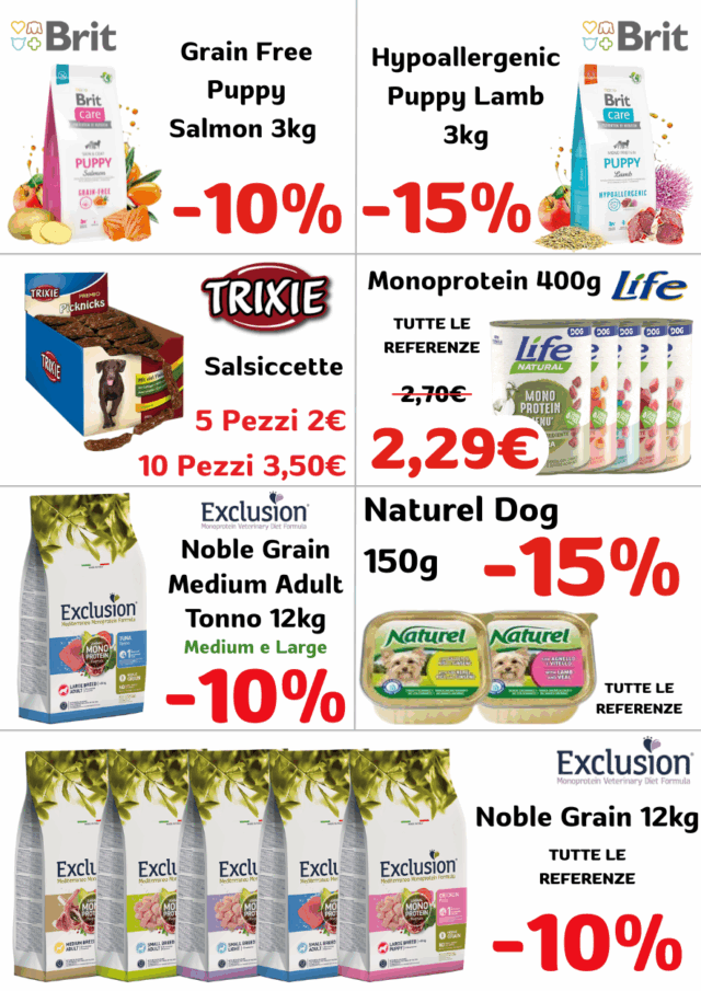 Volantino Fidomania OTTOBRE 2025 su cibo e accessori per animeli domestici.